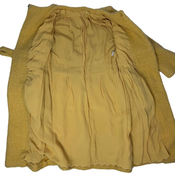 1960s CuddleCoat Girls Lemon Yellow Bouclé Wool Car Coat Union Made - Picture 7 of 7